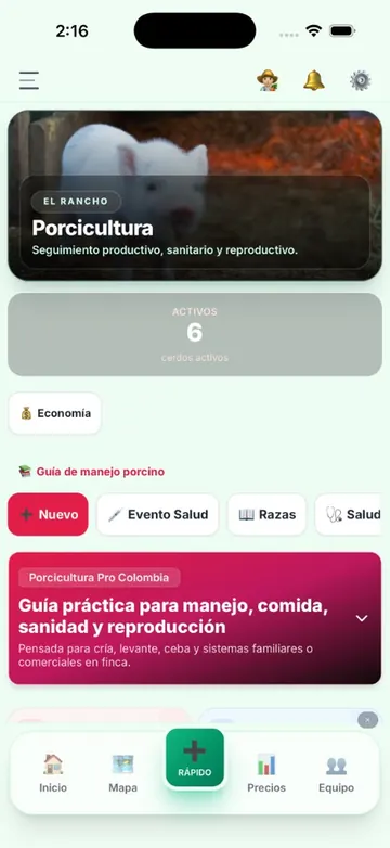 El Rancho Pro: porcicultura (modo claro)