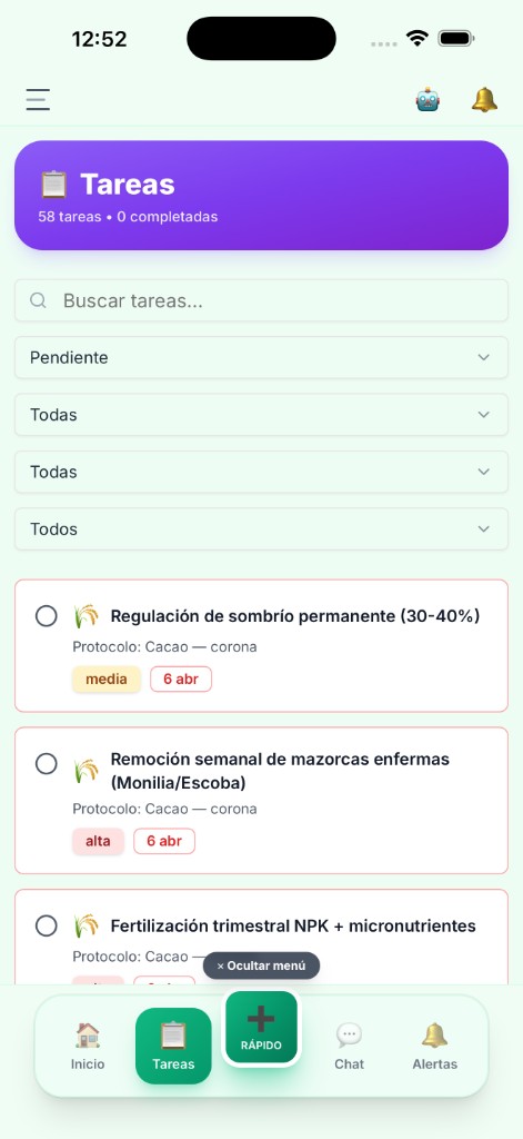El Rancho Pro: vista empleado — tareas (modo claro)