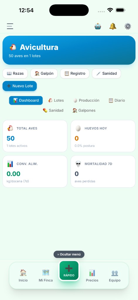 El Rancho Pro: avicultura (modo claro)
