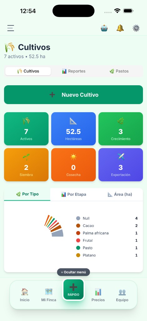 El Rancho Pro: cultivos (modo claro)