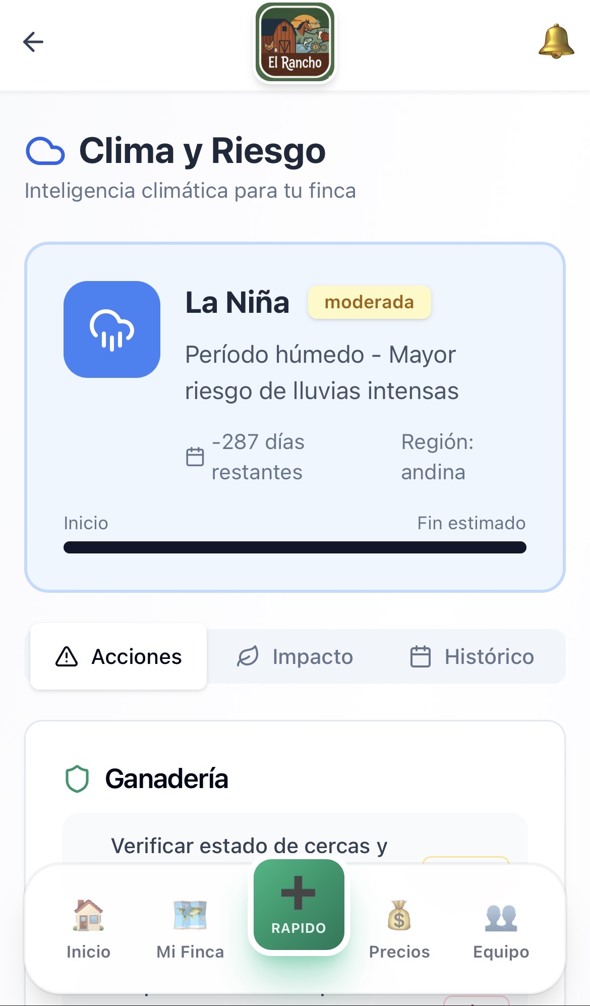 Clima y riesgo – La Niña y ganadería