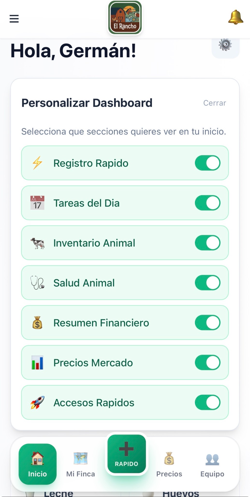 Personalizar dashboard